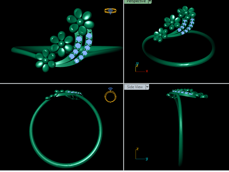 Italian female Ring STL File – 3D Jewelry Design for Gold & Silver Casting