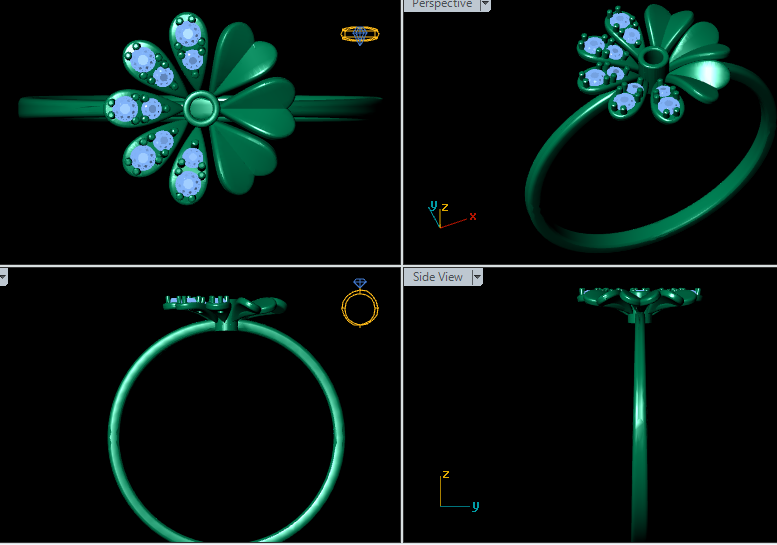 Italian female Ring STL File – 3D Jewelry Design for Gold & Silver Casting