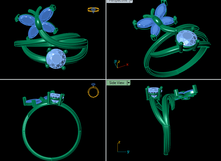 Italian female Ring STL File – 3D Jewelry Design for Gold & Silver Casting