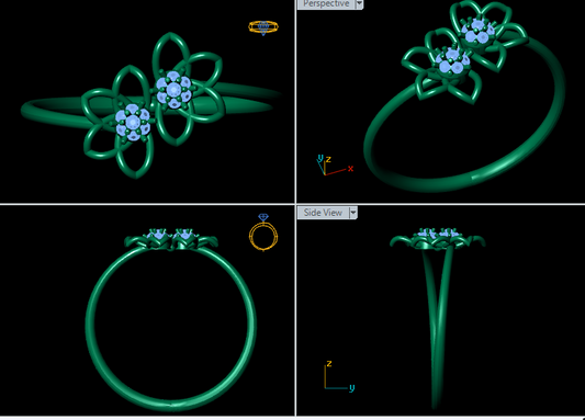 Italian female Ring STL File – 3D Jewelry Design for Gold & Silver Casting