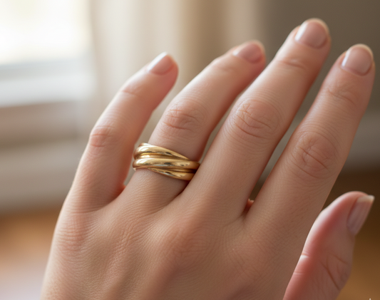 Luxury Triple Band Twist Gold Ring – 3D STL File for Jewelry Design