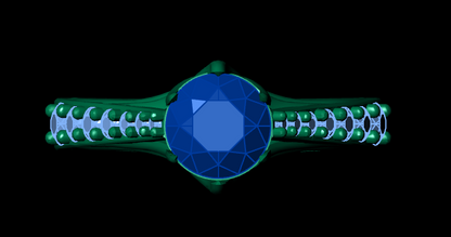 Azure Bloom Female Ring - Swiss Size 20 (STL Design)