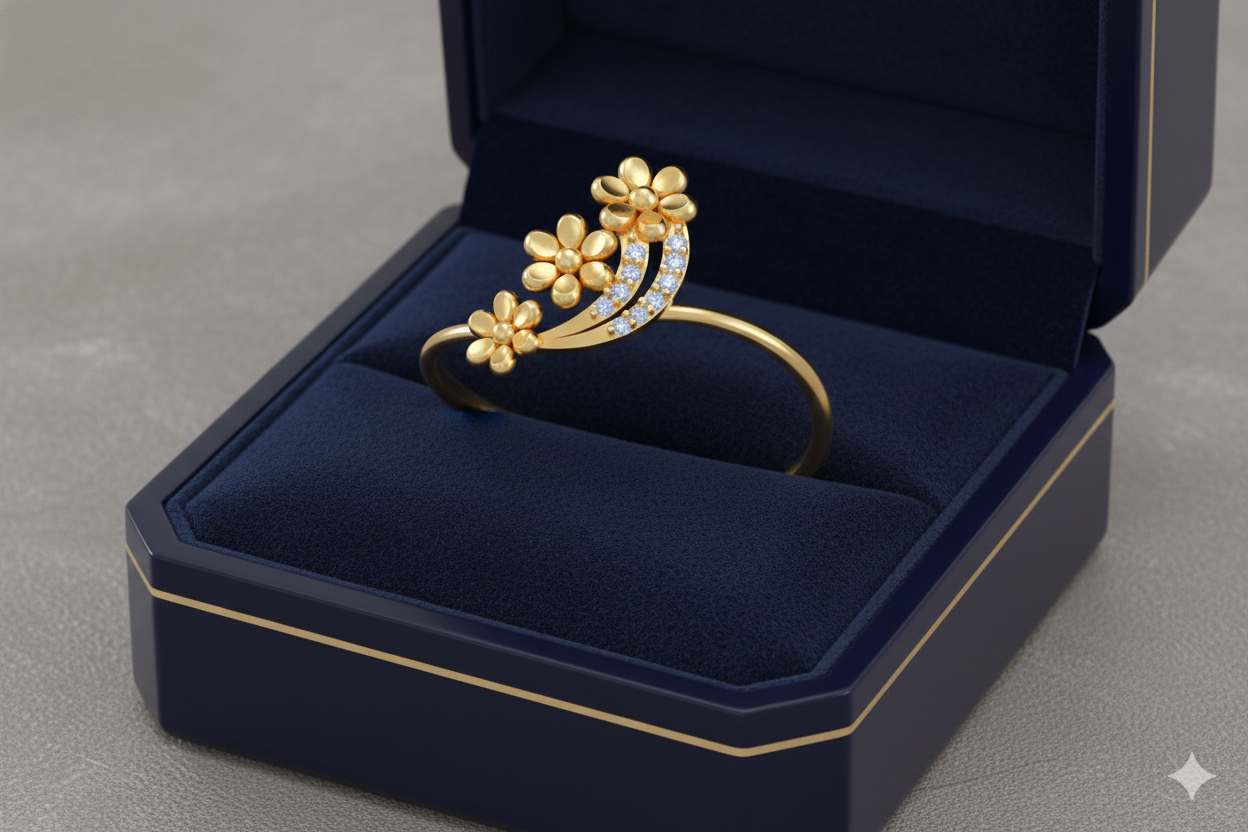 Italian female Ring STL File – 3D Jewelry Design for Gold & Silver Casting