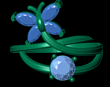 Italian female Ring STL File – 3D Jewelry Design for Gold & Silver Casting