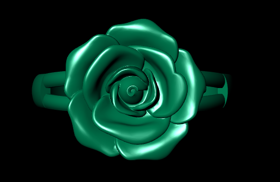 Golden Rose Petal Female Ring – 3D STL File (Size 16.5)