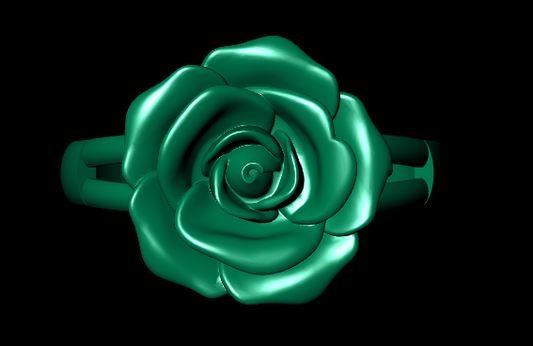 Golden Rose Petal Female Ring – 3D STL File (Size 16.5)