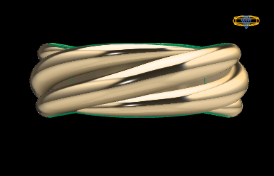 Luxury Triple Band Twist Gold Ring – 3D STL File for Jewelry Design