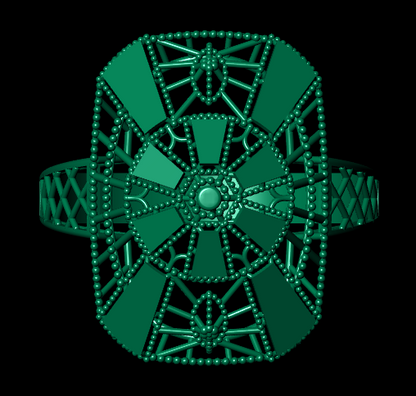 Azure Bloom Female Solitaire Ring – High-Precision 3D STL File (Size 16.5)