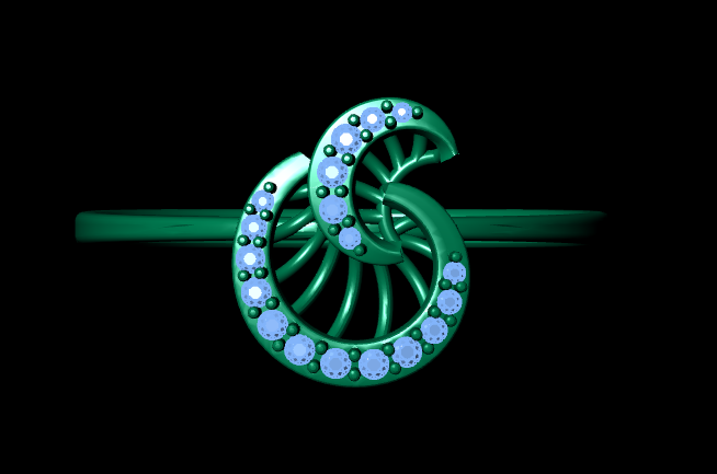 Italian female Ring STL File – 3D Jewelry Design for Gold & Silver Casting