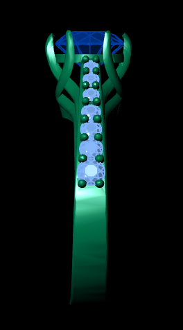 Azure Bloom Female Ring - Swiss Size 20 (STL Design)