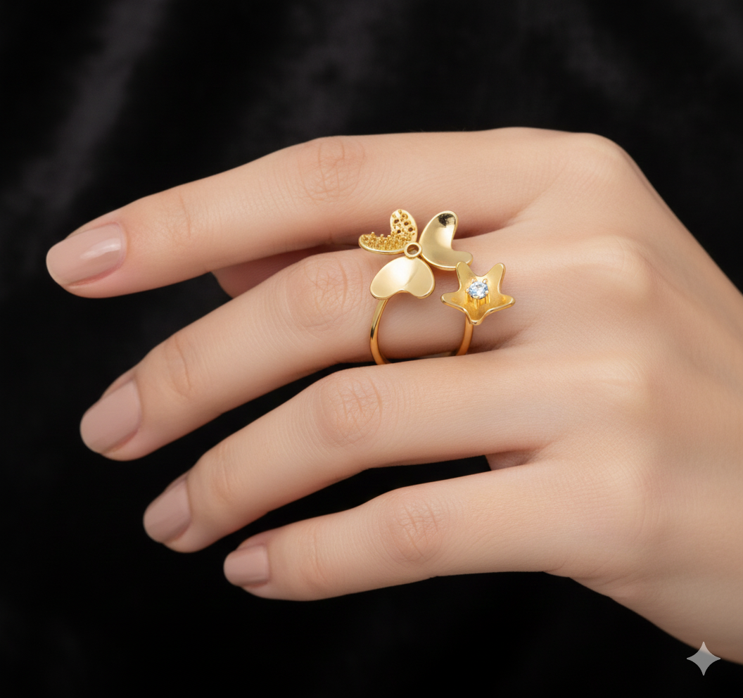 Italian female Ring STL File – 3D Jewelry Design for Gold & Silver Casting