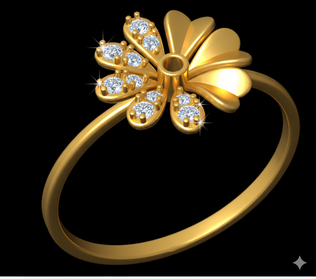 Italian female Ring STL File – 3D Jewelry Design for Gold & Silver Casting