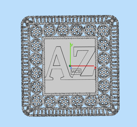 Custom AZ Monogram Square Locket STL File – 3D Printable Jewelry Design for Gold & Silver