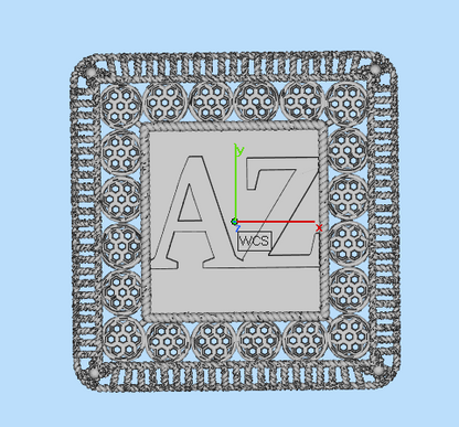 Custom AZ Monogram Square Locket STL File – 3D Printable Jewelry Design for Gold & Silver