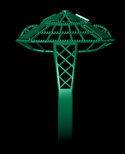 Azure Bloom Female Solitaire Ring – High-Precision 3D STL File (Size 16.5)