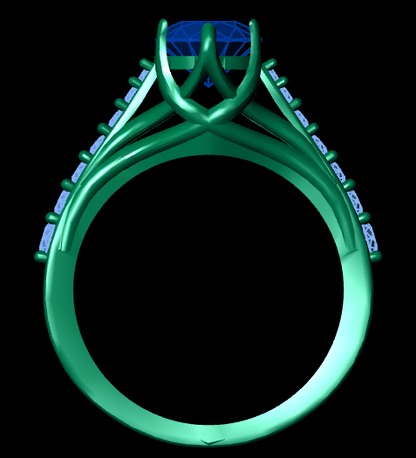 Azure Bloom Female Ring - Swiss Size 20 (STL Design)