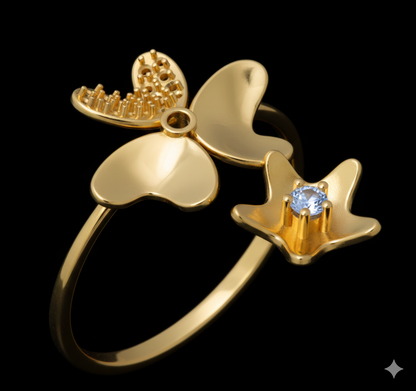 Italian female Ring STL File – 3D Jewelry Design for Gold & Silver Casting