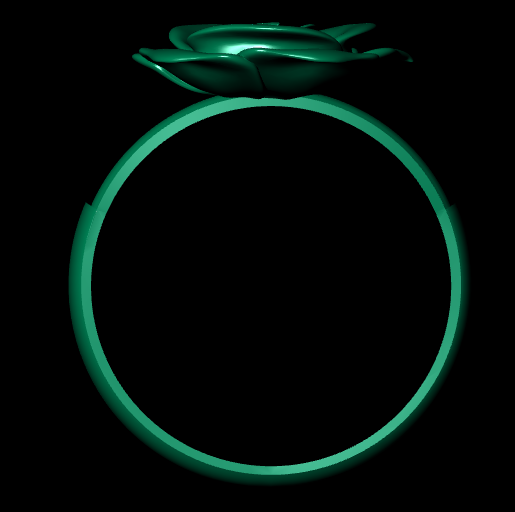 Golden Rose Petal Female Ring – 3D STL File (Size 16.5)