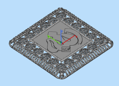 Allah Arabic Calligraphy Square Pendant STL File for 3D Printing - HJDLuxe Exclusive