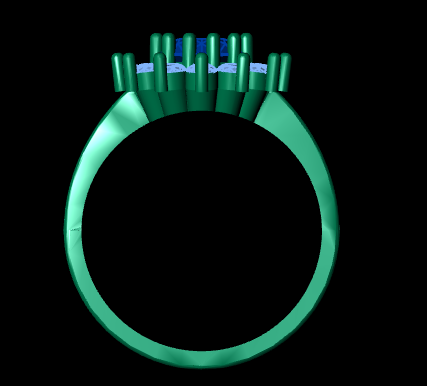 Azure Bloom Female Solitaire Ring – 3D STL File (Size 17)