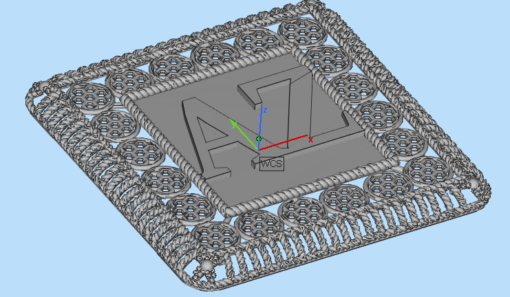 Custom AZ Monogram Square Locket STL File – 3D Printable Jewelry Design for Gold & Silver