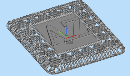 Custom AZ Monogram Square Locket STL File – 3D Printable Jewelry Design for Gold & Silver