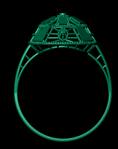 Azure Bloom Female Solitaire Ring – High-Precision 3D STL File (Size 16.5)