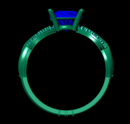 Nature-Inspired Leaf Bypass Engagement Ring 3D CAD Model (STL) – 2.35g Gold