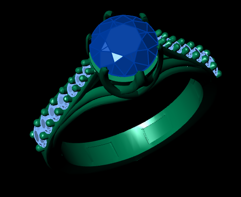 Azure Bloom Female Ring - Swiss Size 20 (STL Design)