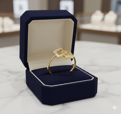 Italian female Ring STL File – 3D Jewelry Design for Gold & Silver Casting