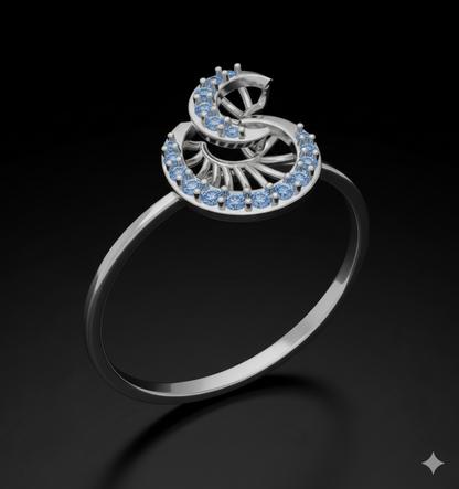 Italian female Ring STL File – 3D Jewelry Design for Gold & Silver Casting