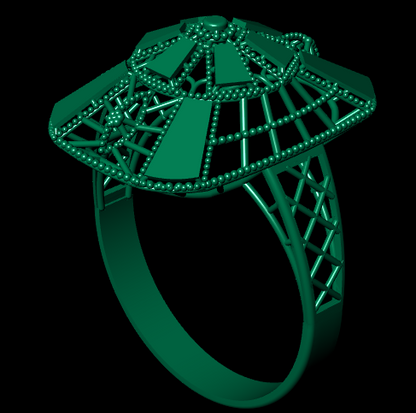 Azure Bloom Female Solitaire Ring – High-Precision 3D STL File (Size 16.5)