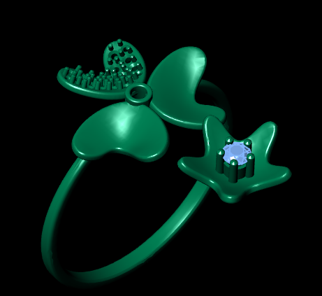 Italian female Ring STL File – 3D Jewelry Design for Gold & Silver Casting