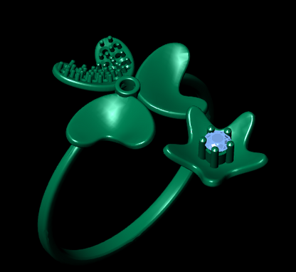 Italian female Ring STL File – 3D Jewelry Design for Gold & Silver Casting