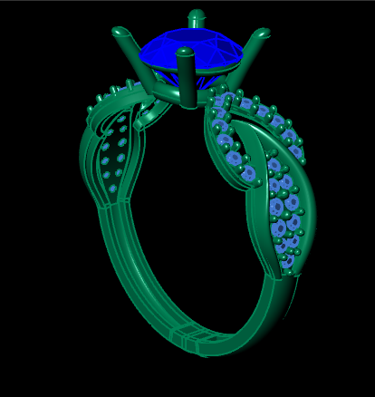 Nature-Inspired Leaf Bypass Engagement Ring 3D CAD Model (STL) – 2.35g Gold