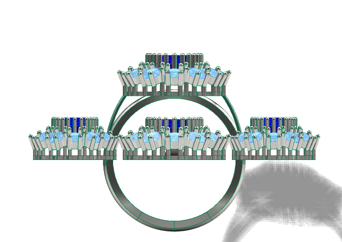 female Jewelry Set 3D CAD Model (STL) – Ring, Pendant & Earrings for 3D Printing