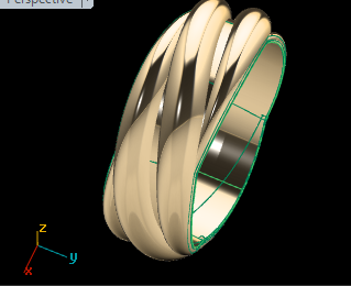 Luxury Triple Band Twist Gold Ring – 3D STL File for Jewelry Design