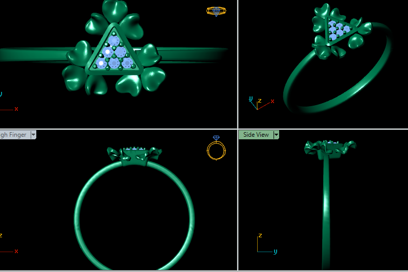 Italian female Ring STL File – 3D Jewelry Design for Gold & Silver Casting