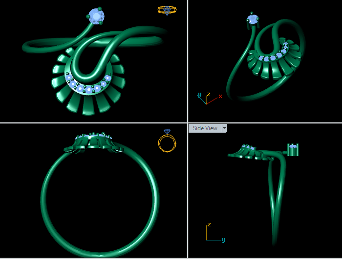 Italian female Ring STL File – 3D Jewelry Design for Gold & Silver Casting