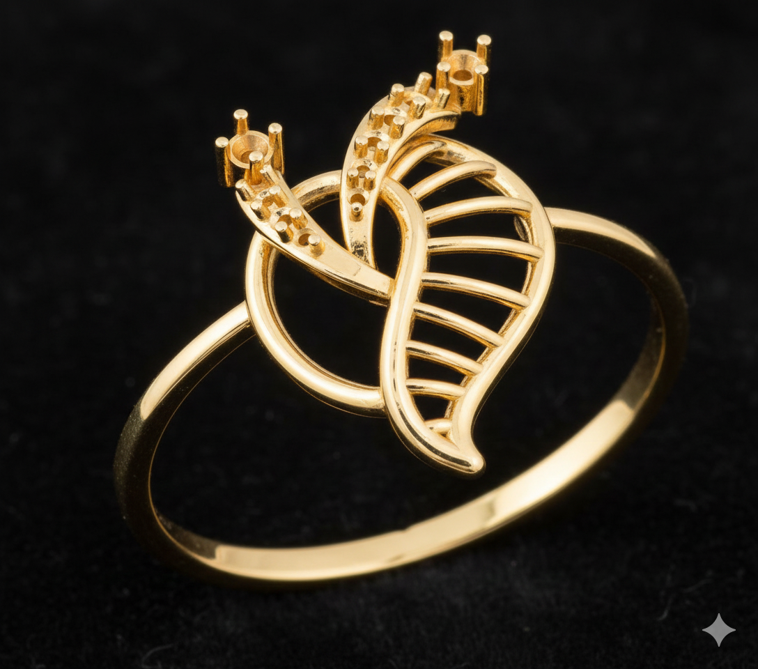Italian female Ring STL File – 3D Jewelry Design for Gold & Silver Casting