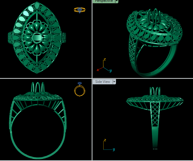 Traditional  Female Ring – High-Detail STL File for 3D Printing
