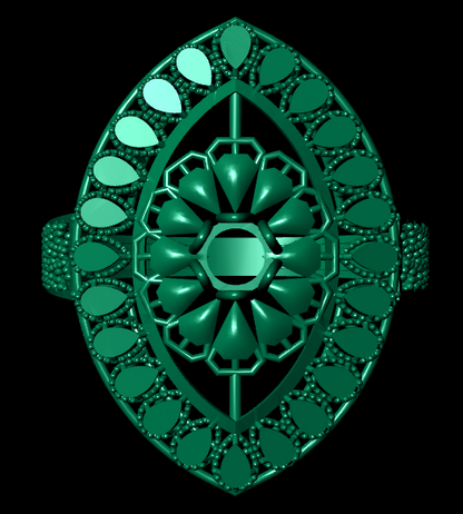 Traditional  Female Ring – High-Detail STL File for 3D Printing