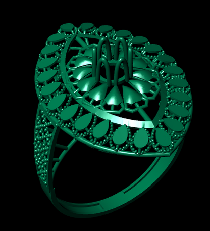 Traditional  Female Ring – High-Detail STL File for 3D Printing