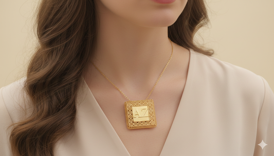 Custom AZ Monogram Square Locket STL File – 3D Printable Jewelry Design for Gold & Silver