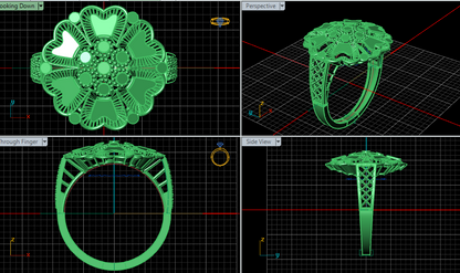 Traditional Female Ring – High-Detail STL File for 3D Printing
