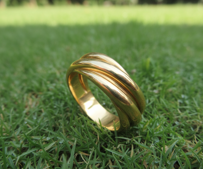 Luxury Triple Band Twist Gold Ring – 3D STL File for Jewelry Design