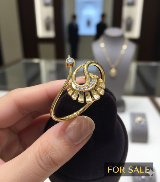 Italian female Ring STL File – 3D Jewelry Design for Gold & Silver Casting