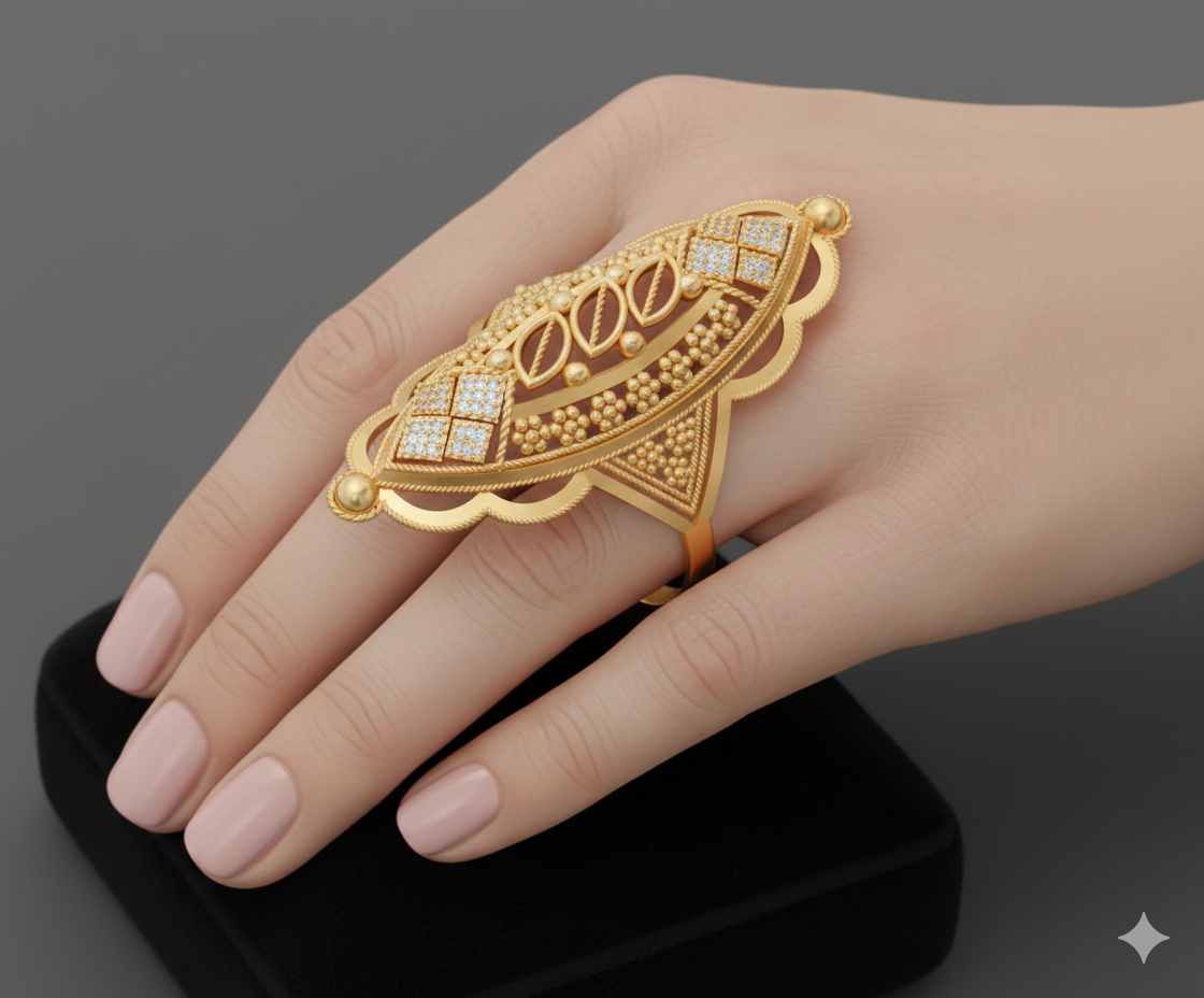 Traditional Female Ring – High-Detail STL File for 3D Printing